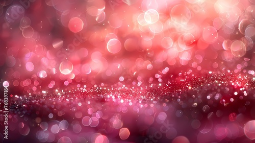 Abstract pastel pink and gold bokeh effect light flare, sparkling for festive and celebration background, poster and wallpaper or banner
