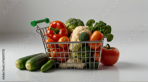 Fresh vegetables on white background. Healthy food concept.generative.ai
