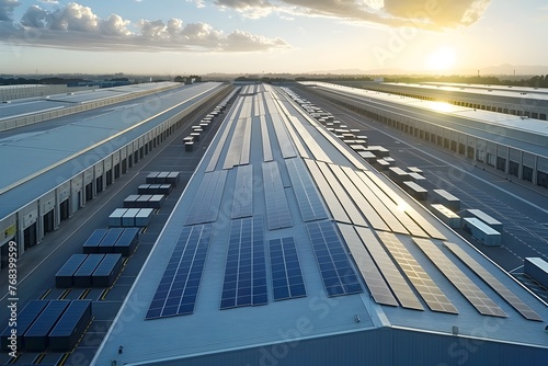Logistics Warehouses Harnessing Solar Energy for Clean Goods Distribution photo