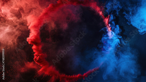 blue and red 4th July powder circle shape for 4th july design