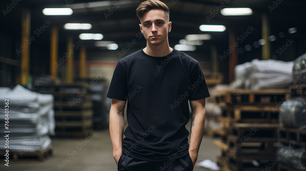 Confident rapper in an industrial warehouse setting.
Confident rapper in an industrial warehouse setting.