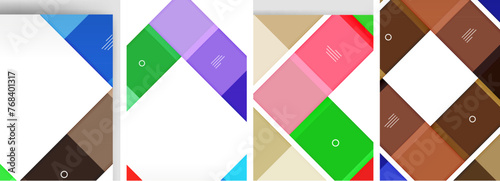 Set of colorful square posters business templates. Vector Illustration For Wallpaper, Banner, Background, Card, Book Illustration, landing page