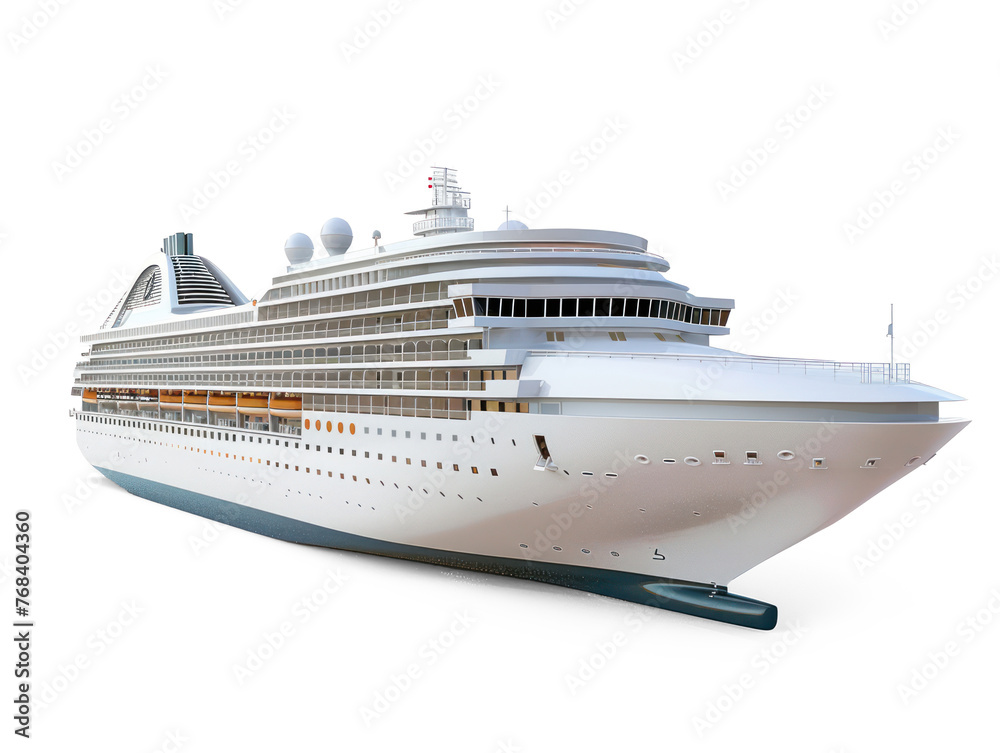 A small yacht, orthographic view, on transparency background PNG
