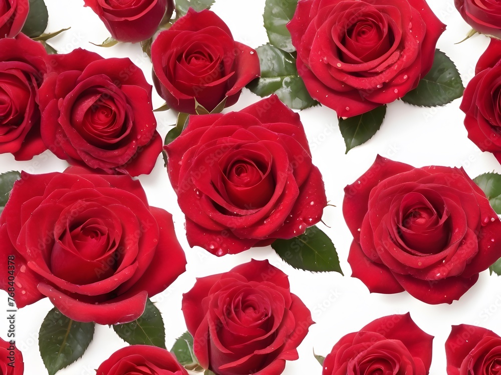 Red Roses Bouquet on White Background Red Roses Bouquet on White Background