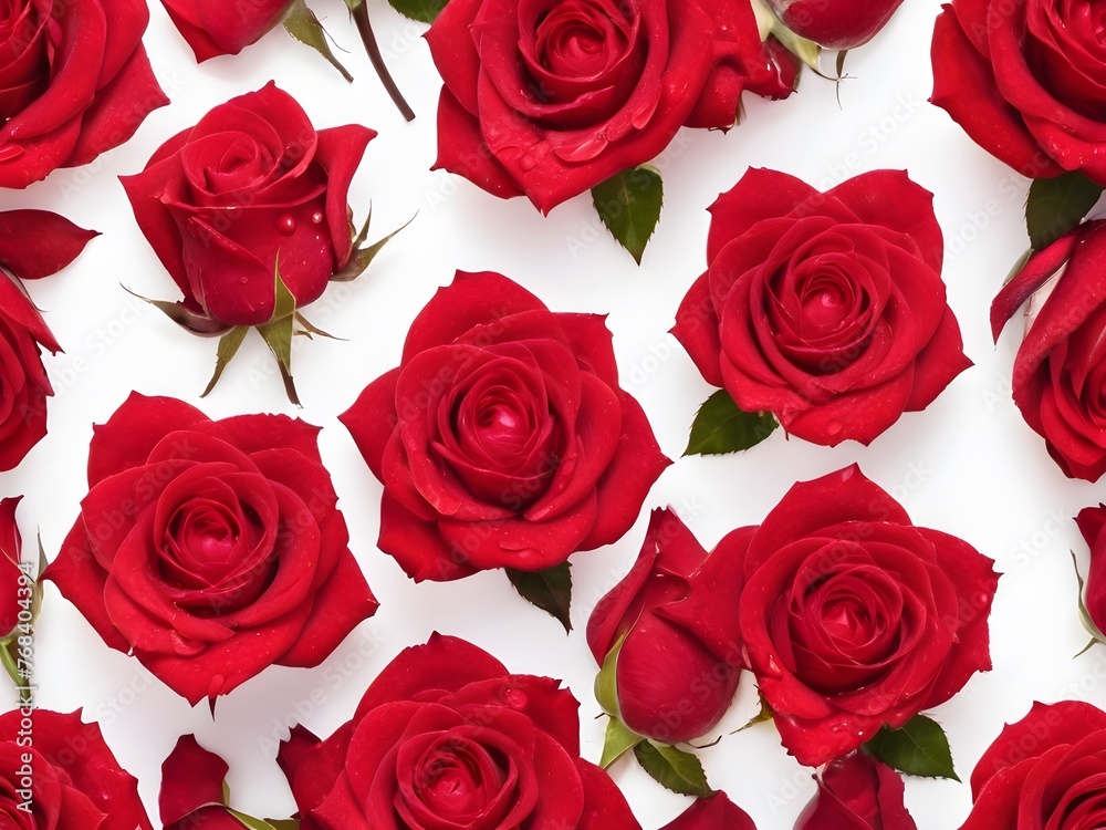Red Roses Bouquet on White Background Red Roses Bouquet on White Background