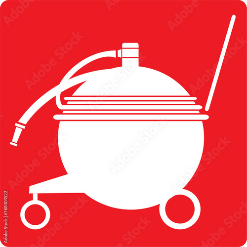 Wheeled fire extinguisher, fire equipment, Safety warning signs,symbol,icon,extinguisher