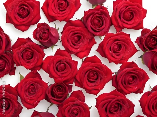 Red Roses Bouquet on White Background © atosuwan