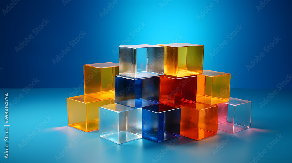 Digital technology gradient blue and orange glass geometric poster horizontal page PPT background Digital technology gradient blue and orange glass geometric poster horizontal page PPT background