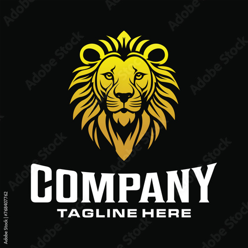 Lion logo ,gold ,inspiration design .vector ,illustraction