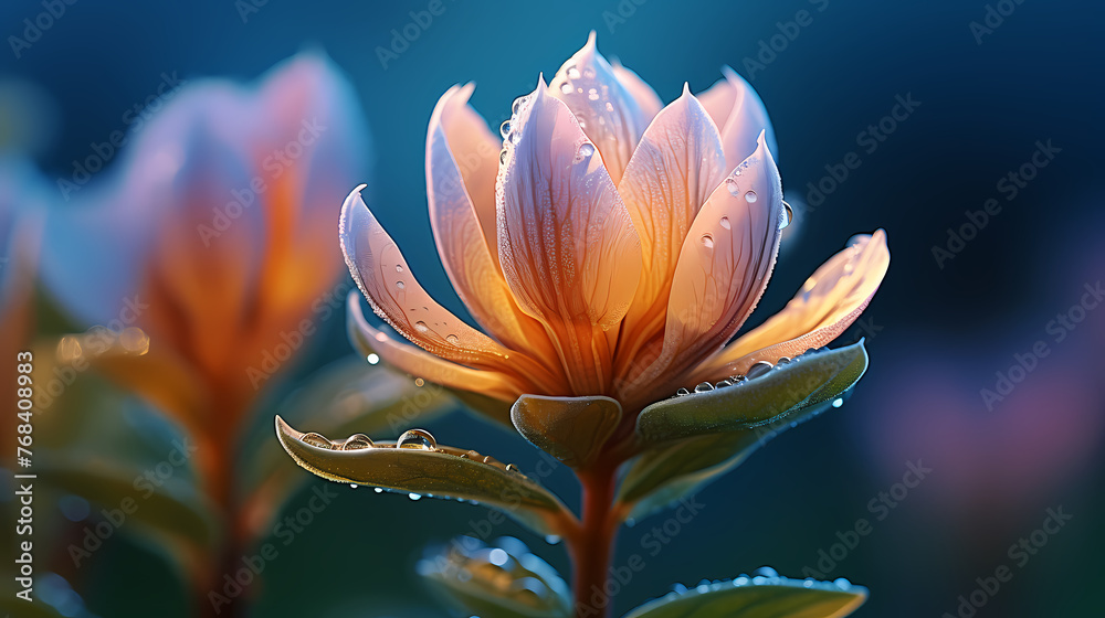 Flower buds in sharp focus with dreamy bokeh background
