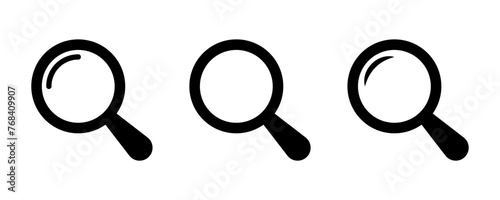 search icon button - magnifying glass loupe sign symbol, magnifier icon. web vector icon