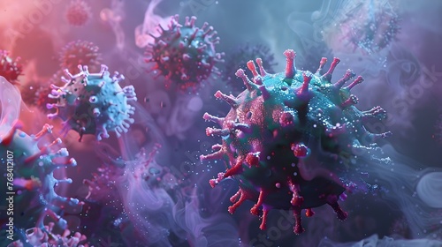 3D enlarged image of coronavirus