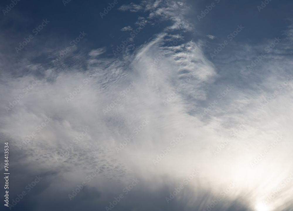 The sky has beautiful white clouds, suitable for making a background. The sky has beautiful white clouds, suitable for making a background.