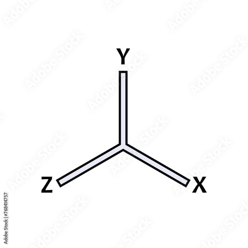 Coordinate Icon. Indicate the Position of a Point, Line, or Plane. Positioning, Placement Symbol.