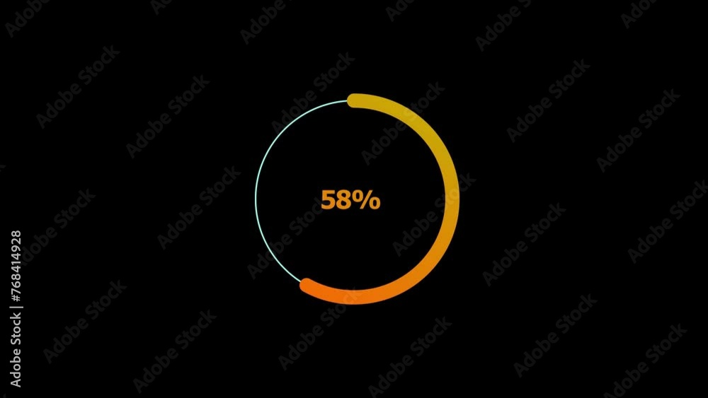 58 percent number circle loading icon pie chart diagrams modern design 4k animation video. 58 percent number circle loading icon pie chart diagrams modern design 4k animation video.