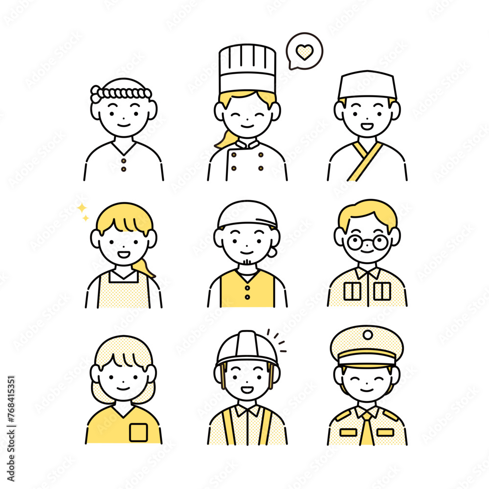 困る様々な職業の人のイラスト