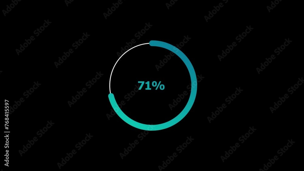 71% number percent circle loading icon pie chart diagrams modern design animation background. 71% number percent circle loading icon pie chart diagrams modern design animation background.