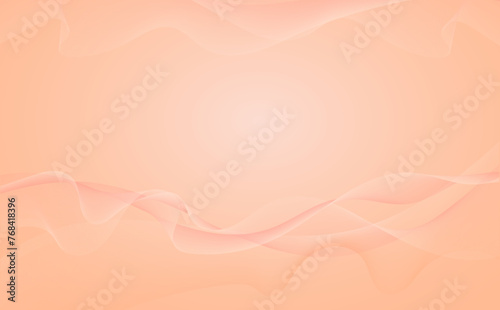 Elegant gradient simple background with waves trend in peach fuzz style. Template for poster, wallpaper, banner, presentation, soy network post with space for text. Vector image