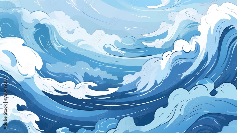 Background water cartoon style, illustration Background water cartoon style, illustration