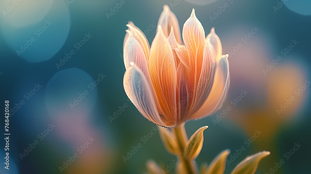 Fototapeta premium Flower buds gradually unfold background