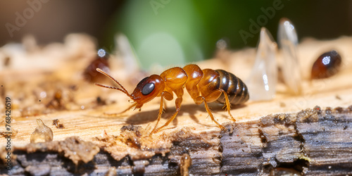 ant on the ground, Macro shot bugs isolated white background,