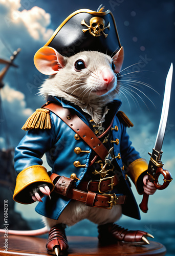 Mouse dressed as pirate. Ge...