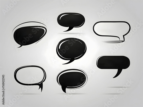 Set of quote marks. Quotes icon vector set. Quotemarks outline speech marks, inverted commas or talking marks collection. Talk bubble speech icon. Black quotes icon. Vector illustration photo