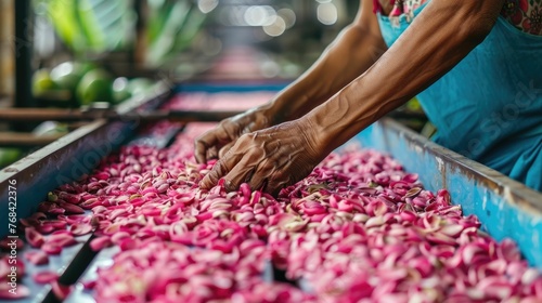 Mapping of an ethical supply chain  from raw materials to finished goods  highlighting the commitment to sustainability and responsible sourcing in the photography