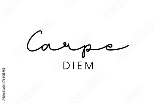Carpe diem is latin phrase means Capture the moment. Vector for t-shirt prints, posters and other uses. photo