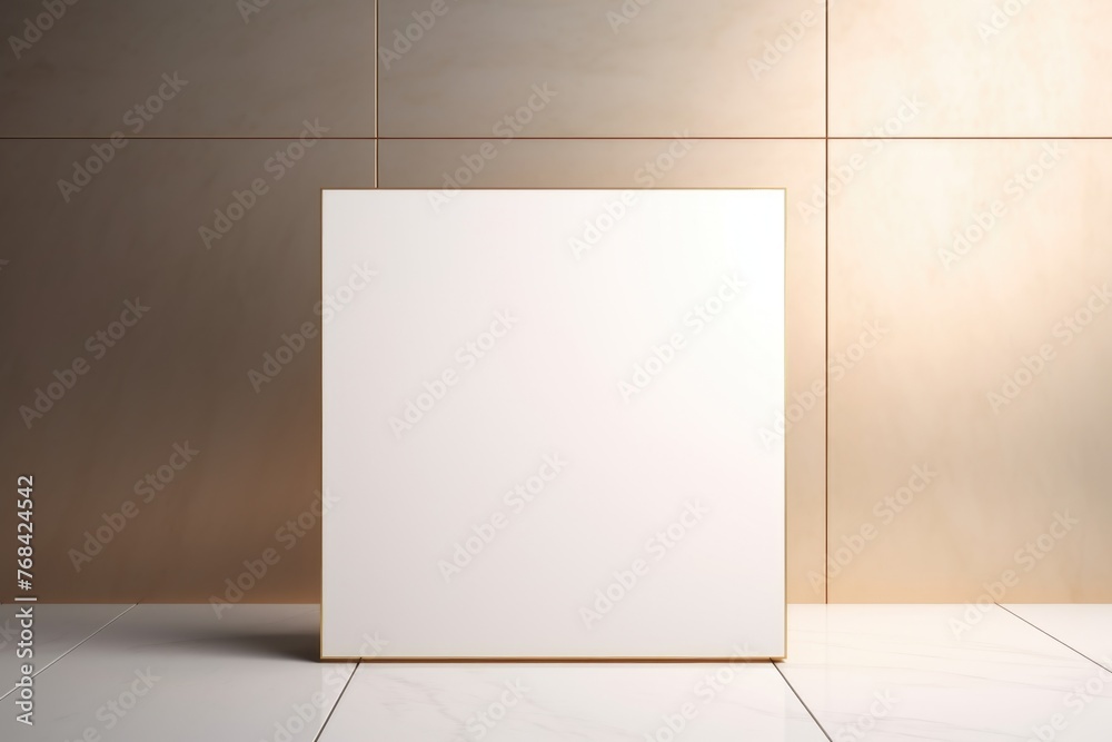 A white box is standing in front of a wall A white box is standing in front of a wall