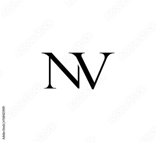 Initial Letter Logo. Logotype design. Simple Luxury Black Flat Vector NV