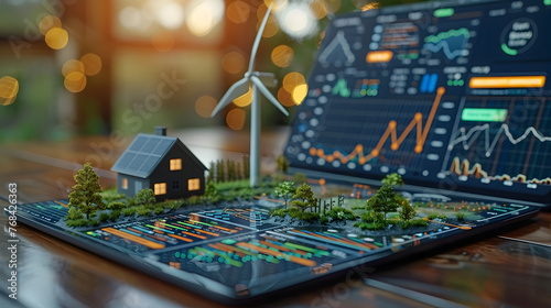 Mobile App Interface for Sustainable Green Finance and Investment Options with Renewable Energy Data Visualization