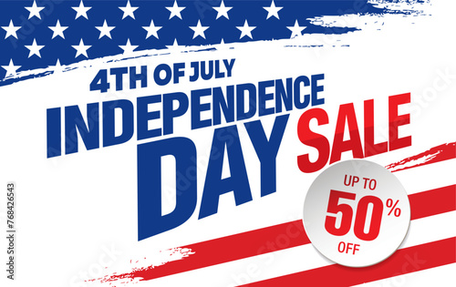 fourth of july. independence day sale banner template design