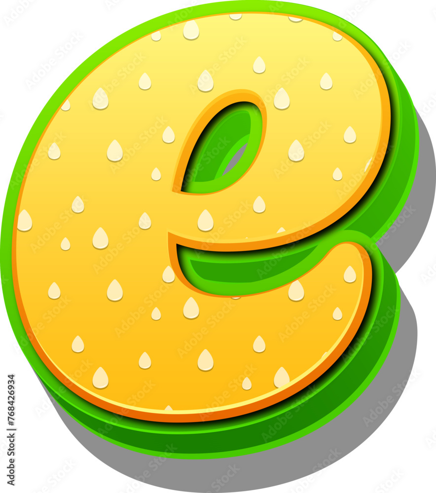 Fototapeta premium Letter E, Green Leafy Alphabet