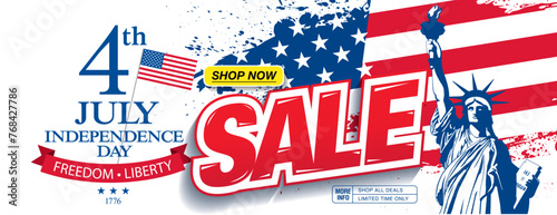 fourth of july. independence day sale banner template design