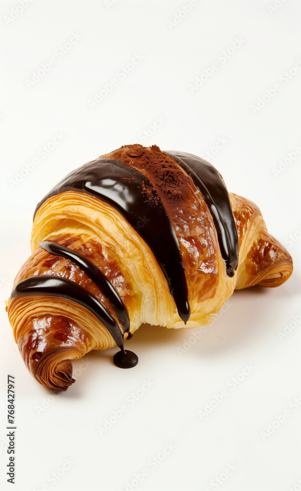 Chocolate croissant isolated on white Chocolate croissant isolated on white