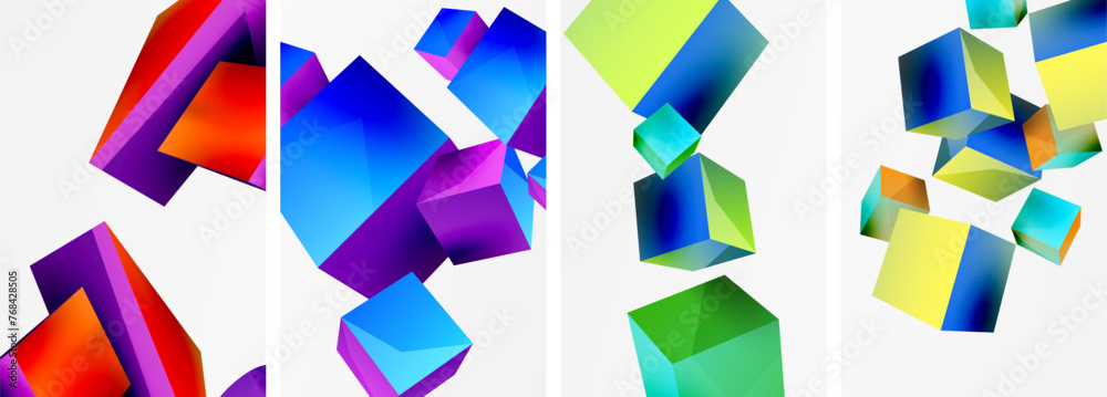 Flying 3d shapes, cubes and other geometric elements background design for wallpaper, business card, cover, poster, banner, brochure, header, website Flying 3d shapes, cubes and other geometric elements background design for wallpaper, business card, cover, poster, banner, brochure, header, website