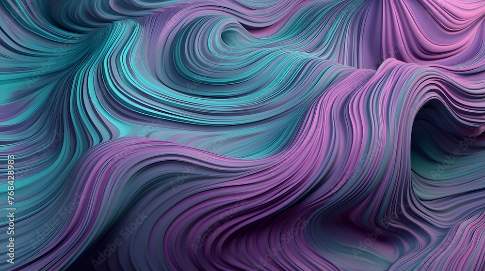 Obraz premium Digital 3D purple aqua and pink abstract geometric figure poster web page PPT background with generative