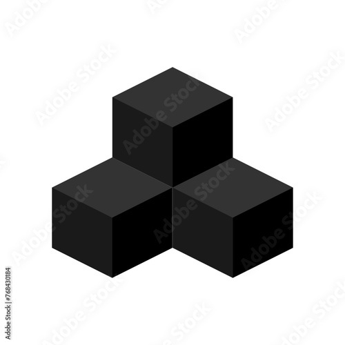Cubic Icon. Shape Configuration. Cubical Composition Symbol for Design Elements, Websites, Presentation and Application - Vector. 