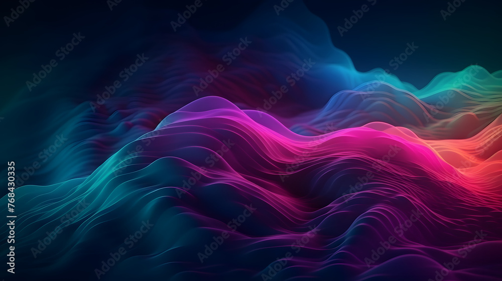Fototapeta premium Digital technology purple blue gradient abstract graphic poster web page PPT background with generative