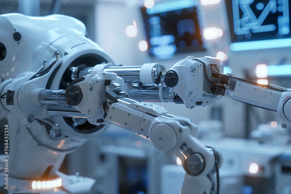 Fototapeta premium Activating hitech medical device, front angle, crisp detail, cuttingedge atmosphere , ultra HD