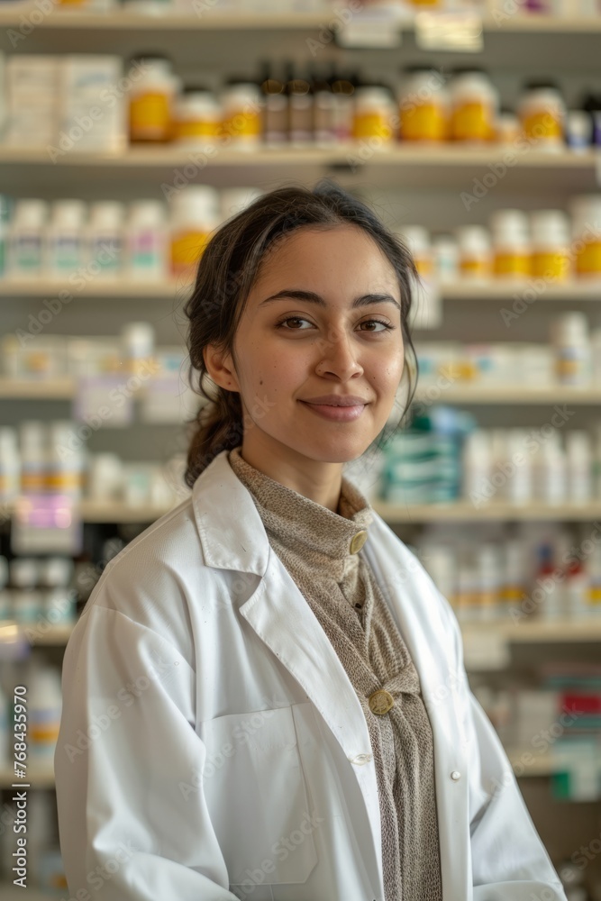 Professional Photography of a Pharmacy Shop Assistant Fostering a Welcoming and Inclusive Environment For Customers of All Backgrounds And Abilities, Generative AI