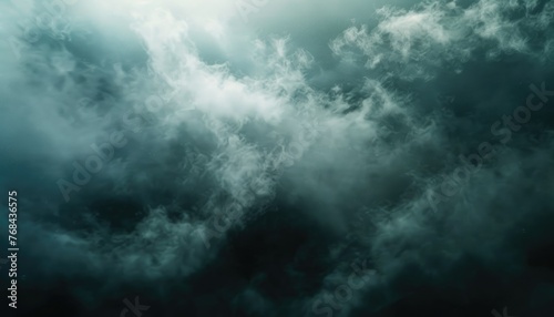 Underwater clouds with blue green hues - Captivating underwater scene with clouds of bubbles and light rays penetrating through with a surreal blue-green tint