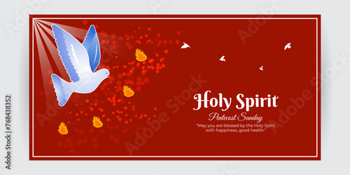 Vector illustration of Pentecost social media feed template