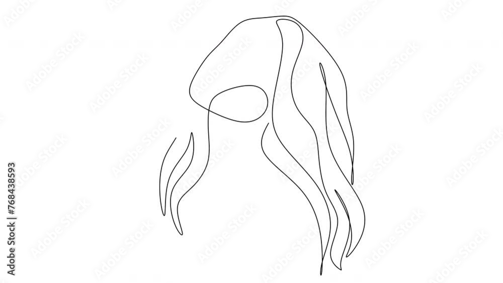 Continuous line drawing of Portrait of a Beautiful Woman's face. The Concept of Skin Beauty Care for young female models. Fashion beauty model with a white background. Vector Continuous line drawing of Portrait of a Beautiful Woman's face. The Concept of Skin Beauty Care for young female models. Fashion beauty model with a white background. Vector