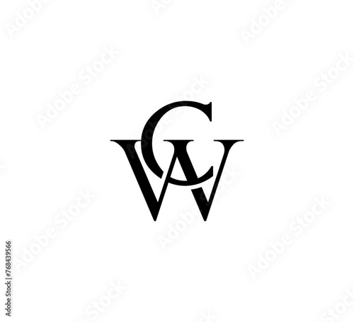 Initial Letter Logo. Logotype design. Simple Luxury Black Flat Vector CW