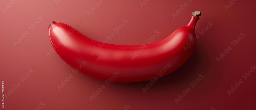 Red pepper on red background with white spot at tip Red pepper on red background with white spot at tip