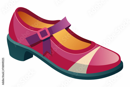 Girl's new style shoes vector design.