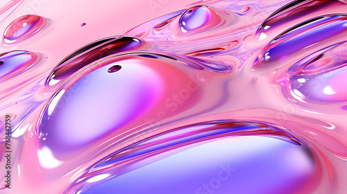 Digital technology liquid metal forms purple abstract graphics poster web page PPT background with generative