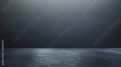 dark grey studio background. Empty vivid dark grey studio room, modern workshop interior in perspective. Website wallpaper